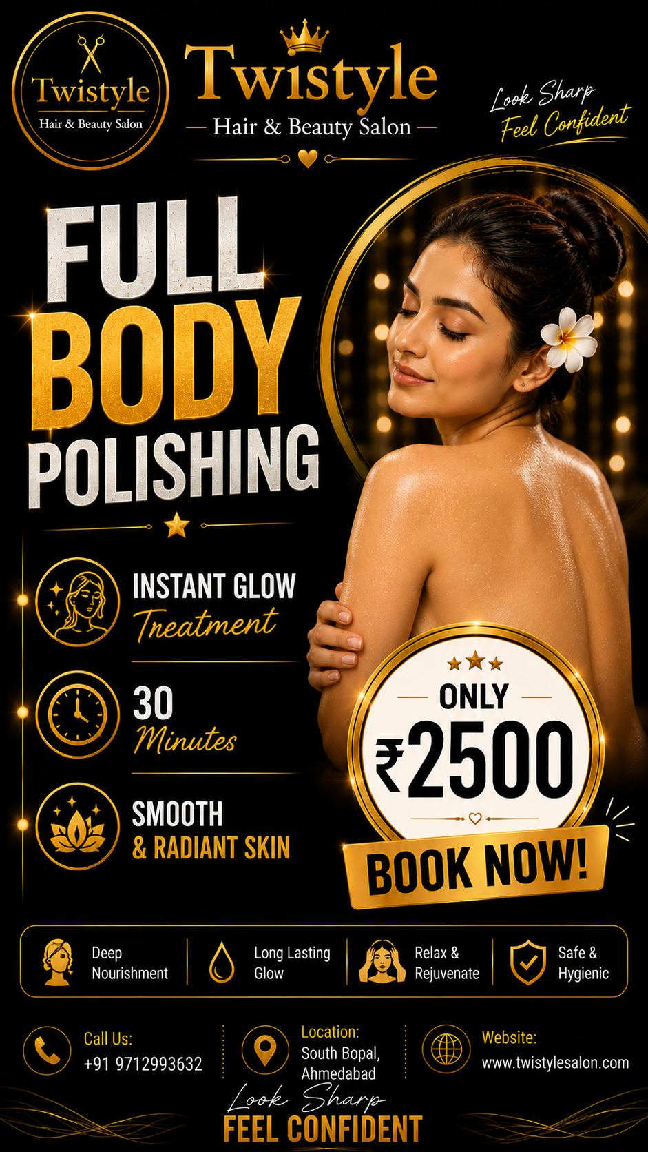 Women's full body polishing skin brightening treatment at Twistyle Salon, South Bopal, Ahmedabad - 30 minutes