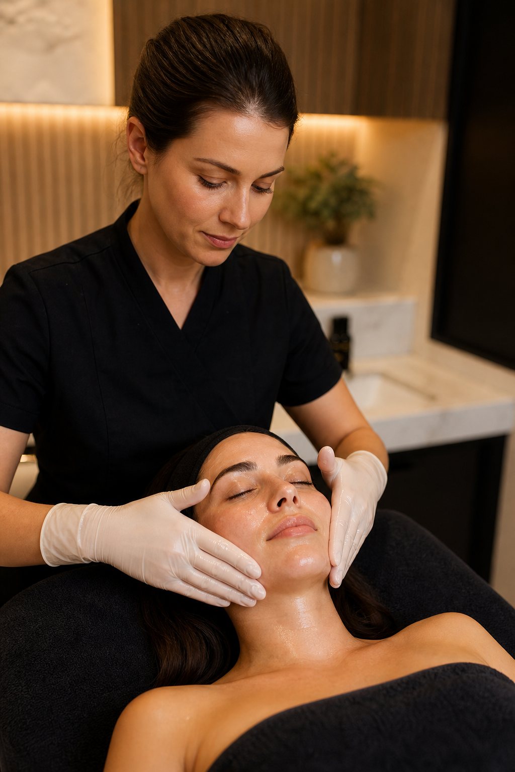 Hydra facial massage at Twistyle Hair and Beauty Salon, South Bopal, Ahmedabad