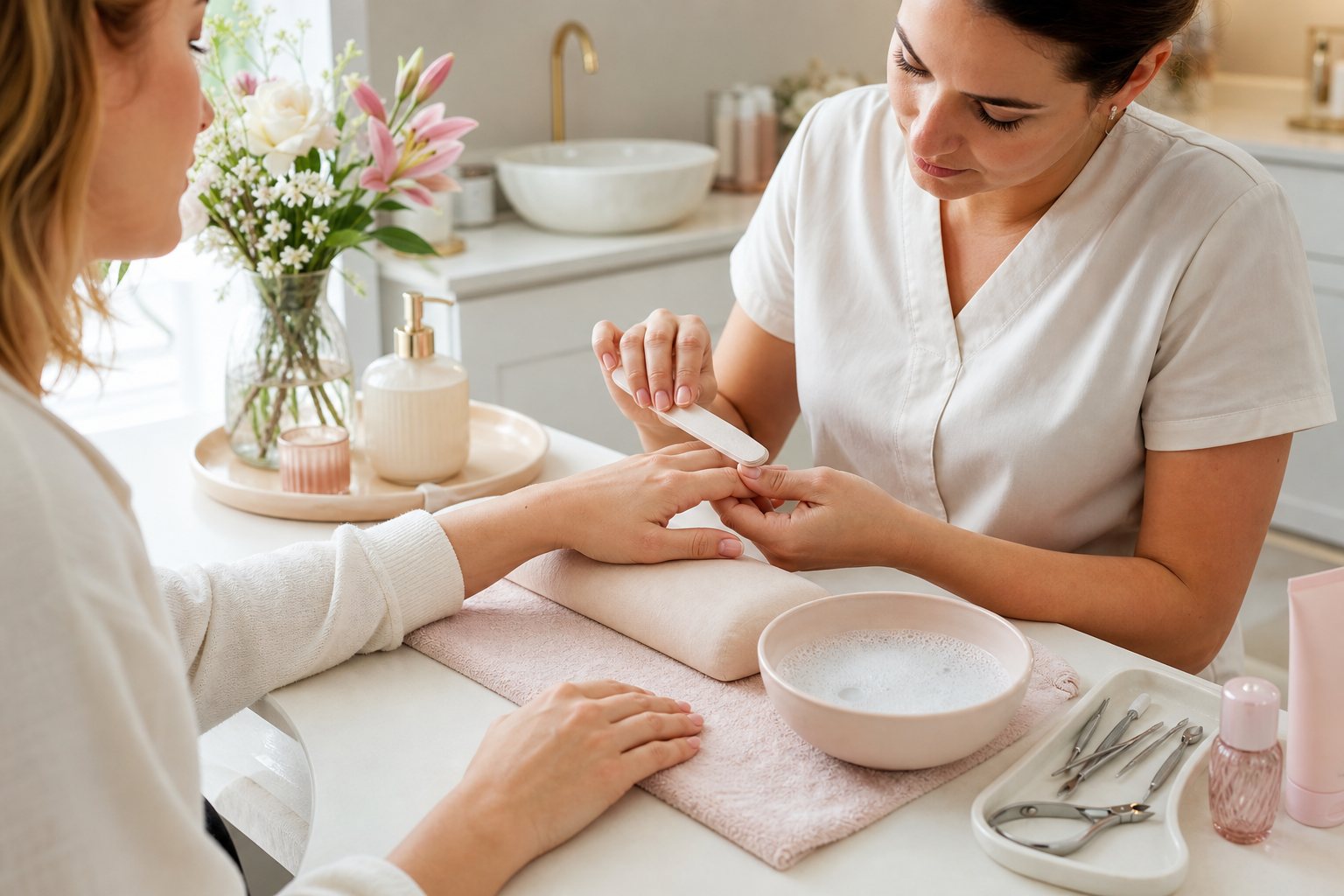 Manicure treatment at Twistyle Hair and Beauty Salon, South Bopal, Ahmedabad