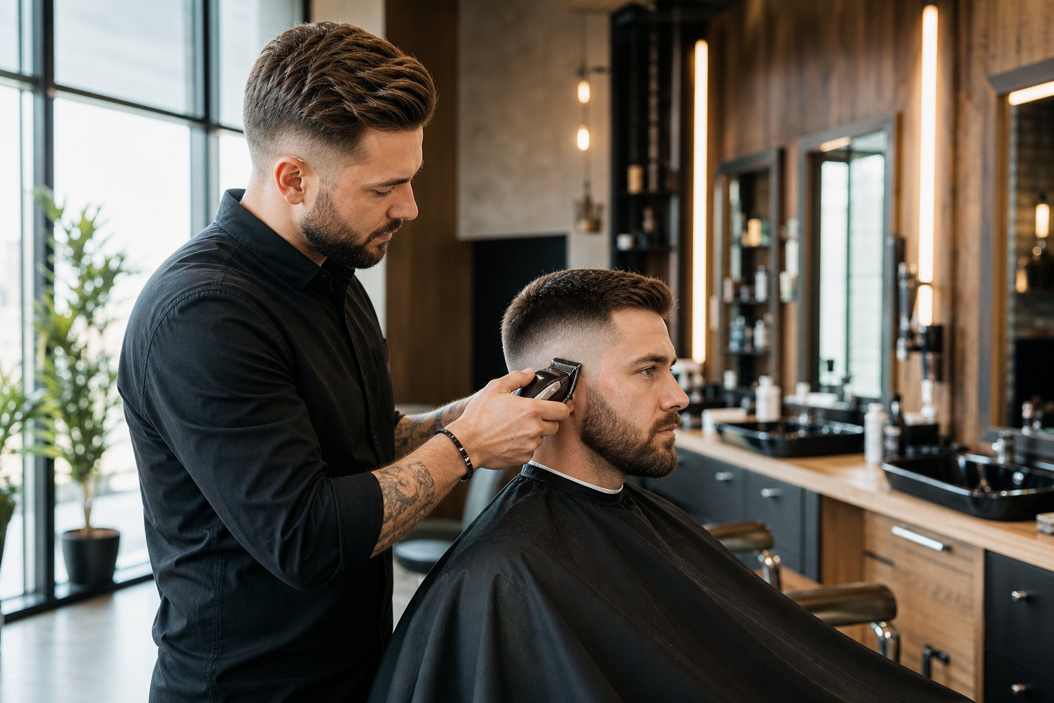 Men's haircut in progress at Twistyle Hair and Beauty Salon, South Bopal