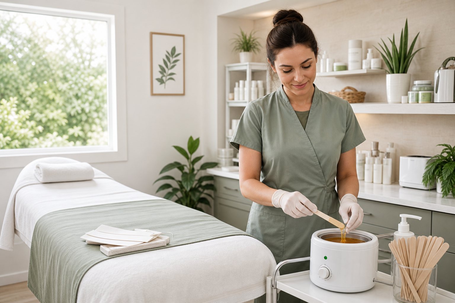 Hygienic waxing treatment room at Twistyle Salon, South Bopal, Ahmedabad